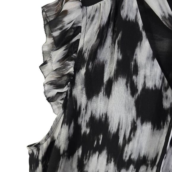 Calvin Klein Black and White Patterned Blouse - Picture 3 of 7